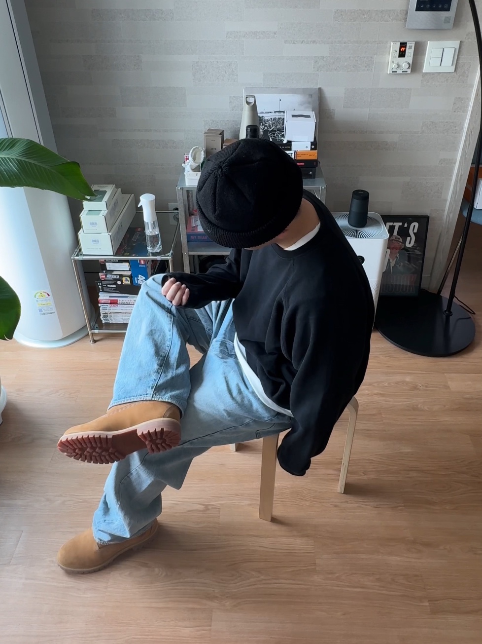 Timberland Premium 6 inch Waterproof Boot Wheat Nubuck - Wide, Comoli 5P Denim Pants Bleach - 22AW 착용 스타일