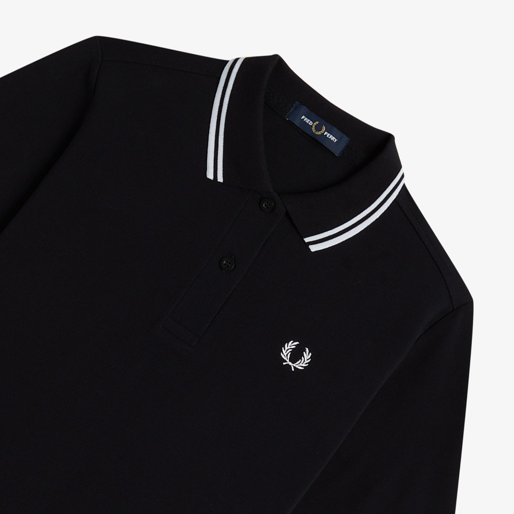 프레드페리 G3600 트윈 팁 프레드페리 셔츠 블랙/화이트(Fred Perry Womens G3600 Twin Tipped Fred Perry Shirt Black/White) - 3