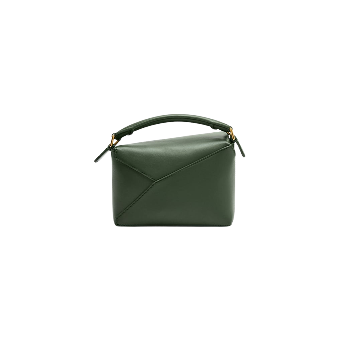 Loewe Panda Mini Puzzle Bag In Satin Calfskin Bottle Green 상세 이미지 3