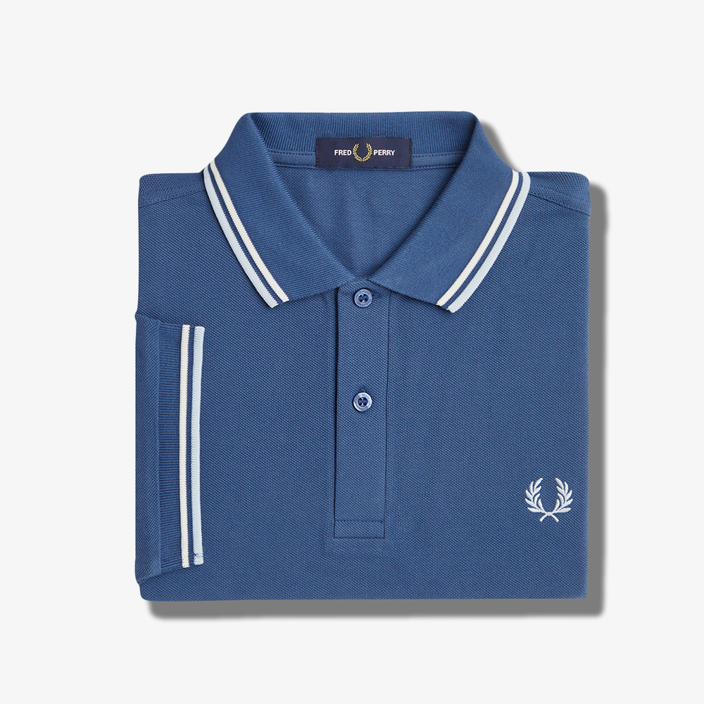 프레드페리 M3600 트윈 팁 프레드페리 셔츠 미드나잇블루/에크루/라이트아이스(Fred Perry M3600 Twin Tipped Fred Perry Shirt Midnight Blue/Ecru/Light Ice) - 5