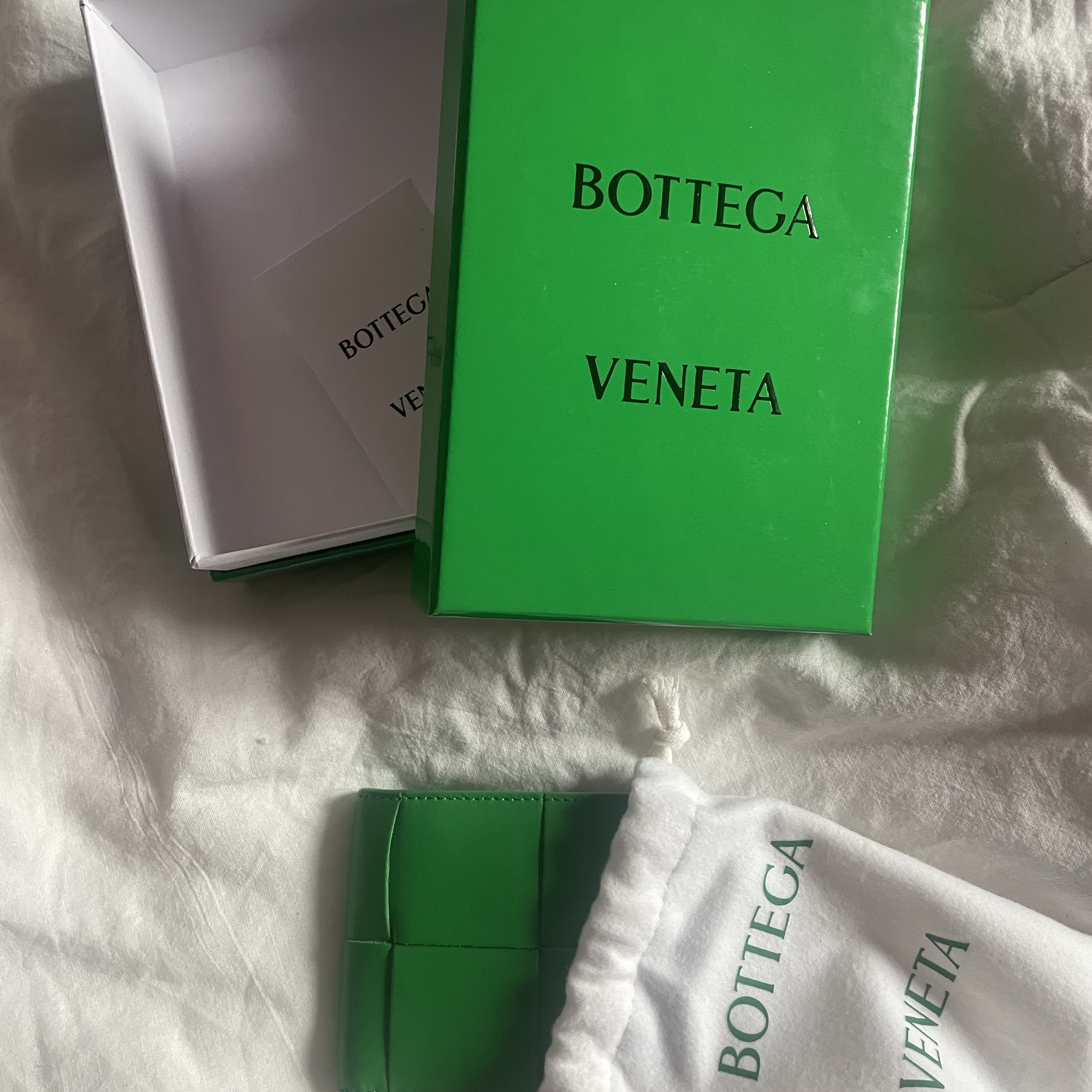Bottega Veneta Bi-Fold Wallet Parakeet 착용 스타일