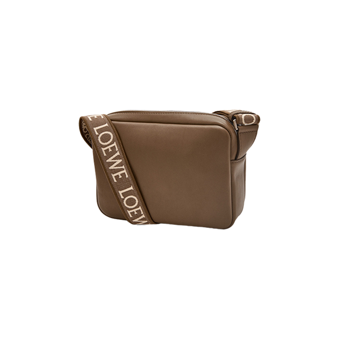 Loewe XS Military Messenger Bag in Supple Smooth Calfskin Jacquard Winter Brown 상세 이미지 2