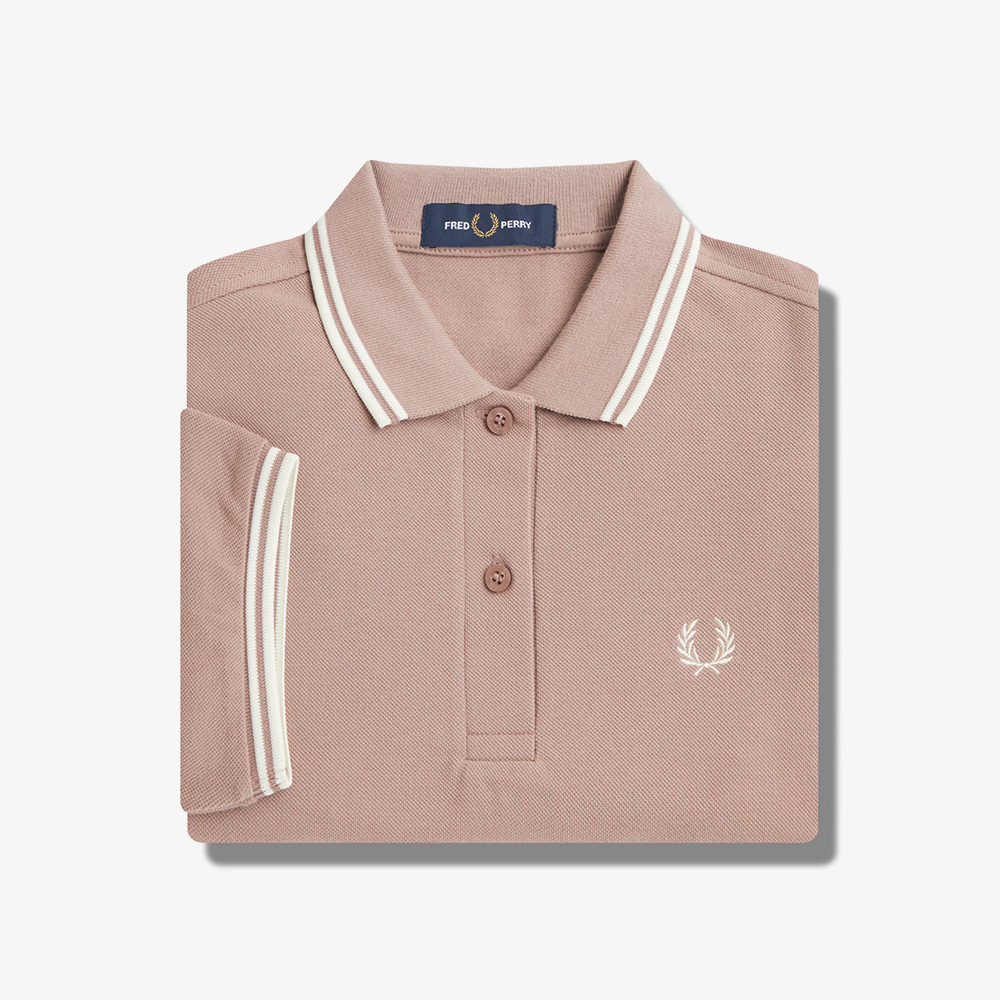 프레드페리 G3600 트윈 팁 프레드페리 셔츠 다크핑크/에크루(Fred Perry Womens G3600 Twin Tipped Fred Perry Shirt Dark Pink/Ecru) - 6