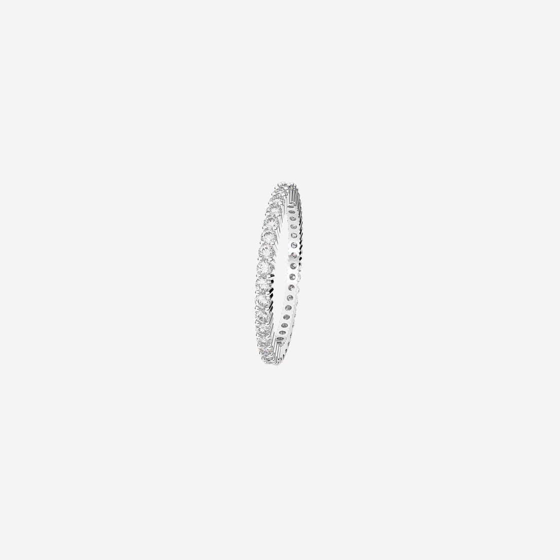 (W) Swarovski Vittore Ring Round Cut White Silver Finish 상세 이미지 2