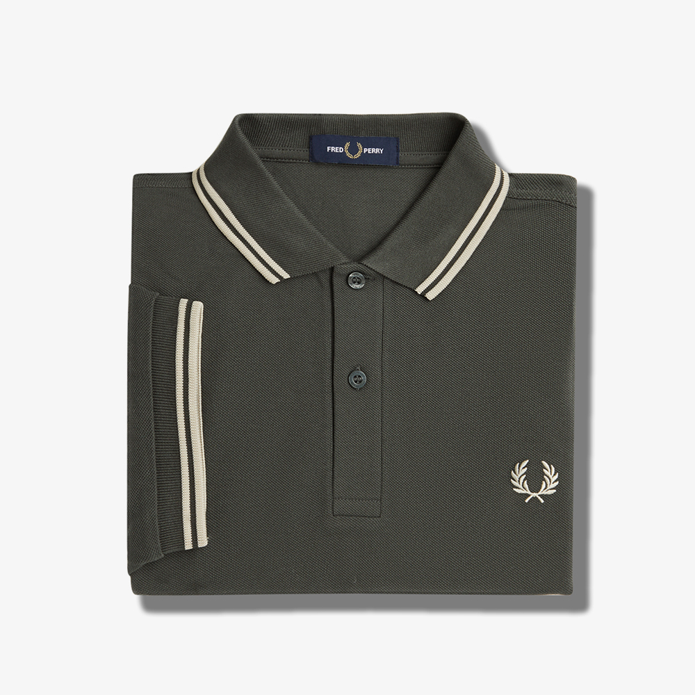 프레드페리 M3600 트윈 팁 프레드페리 셔츠 필드그린/오트밀(Fred Perry M3600 Twin Tipped Fred Perry Shirt Field Green/Oatmeal) - 5