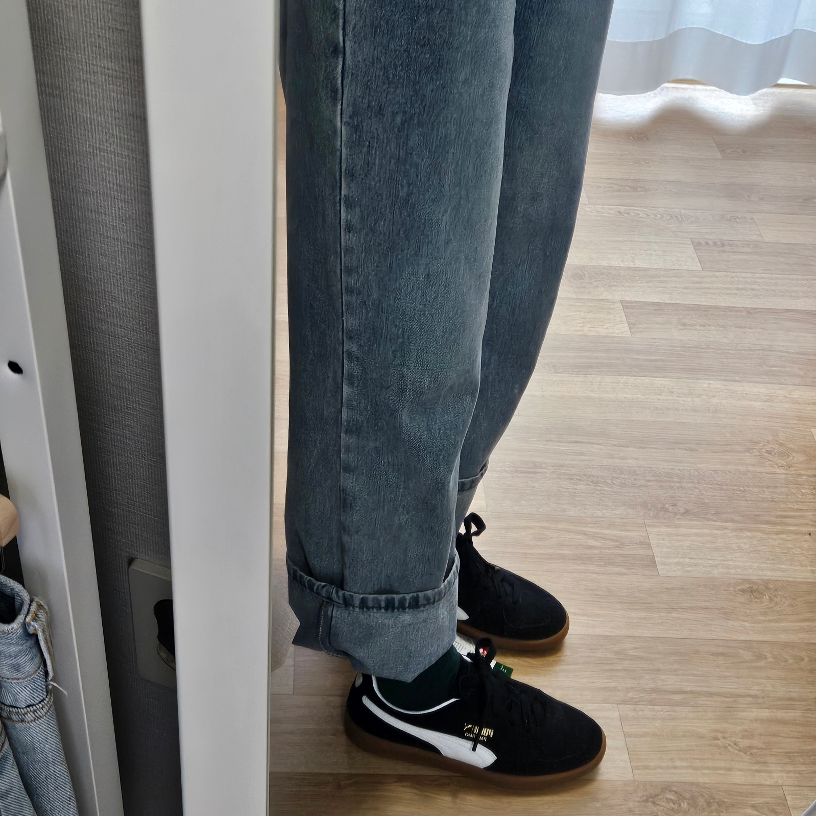 Puma Palermo Black White 착용 스타일 - 2