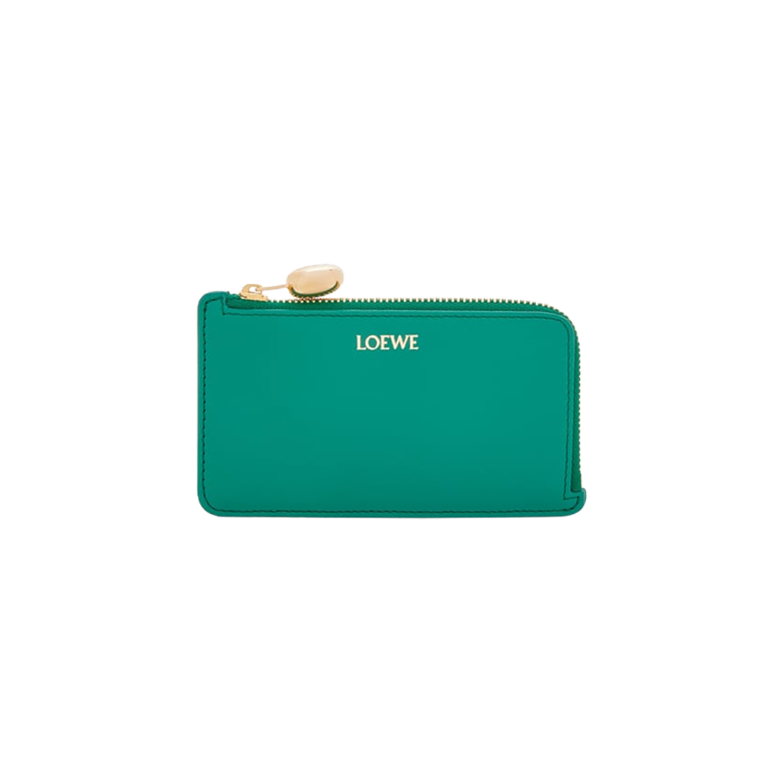 Loewe Pebble Coin Card Holder In Shiny Nappa Calfskin Emerald Green 상세 이미지 1