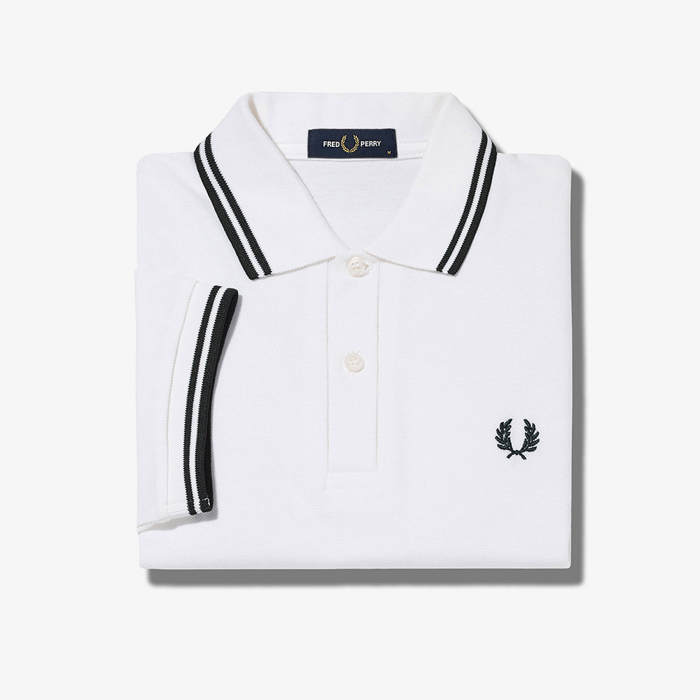 프레드페리 G3600 트윈 팁 프레드페리 셔츠 화이트/블랙(Fred Perry Womens G3600 Twin Tipped Fred Perry Shirt White/Black) - 5