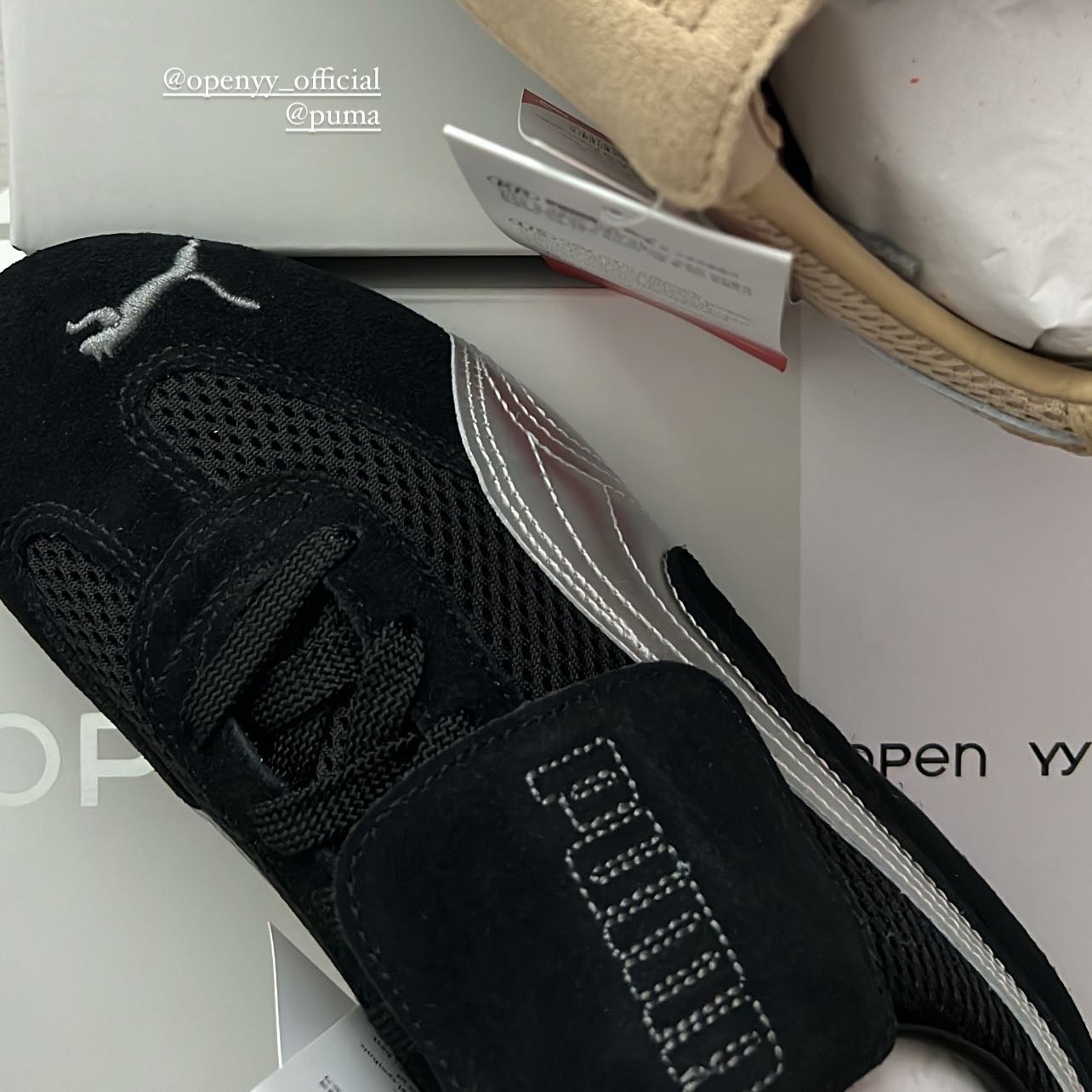 Puma x Open Yy Speedcat Black Shadow Gray 착용 스타일