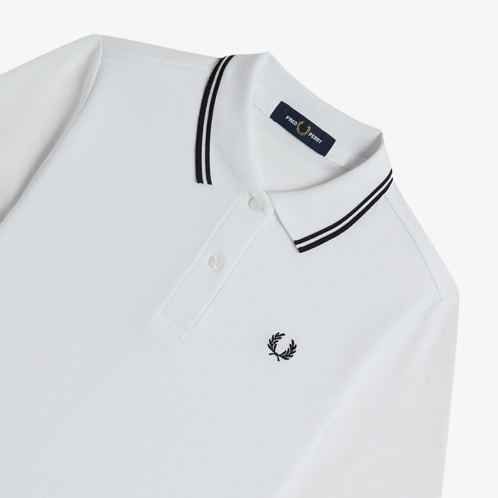 프레드페리 G3600 트윈 팁 프레드페리 셔츠 화이트/블랙(Fred Perry Womens G3600 Twin Tipped Fred Perry Shirt White/Black) - 3