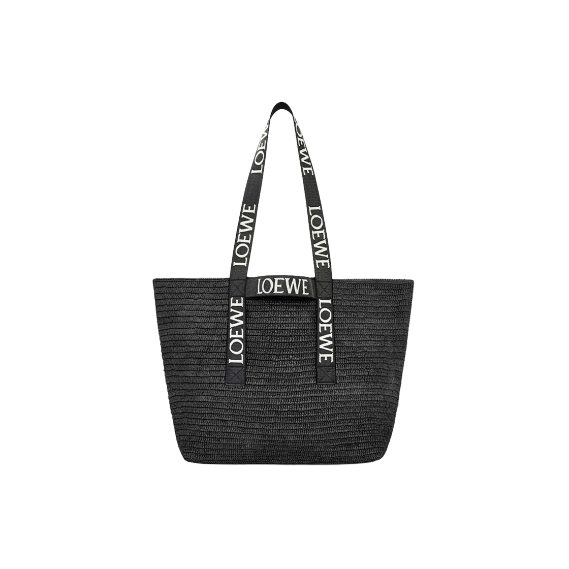 Loewe Fold Shopper in Raffia Black 상세 이미지 3