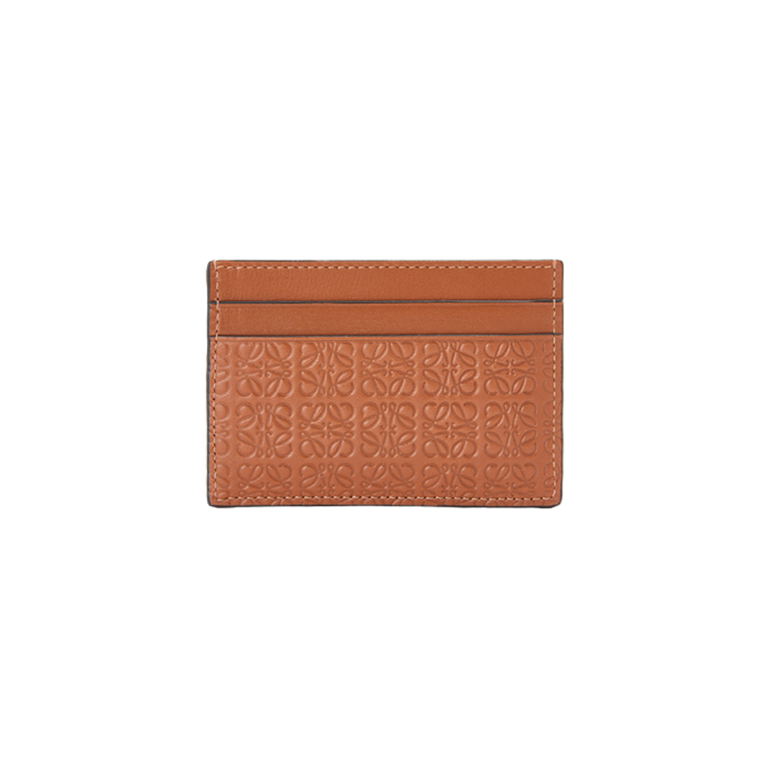 Loewe Repeat Plain Card Holder In Embossed Silk Calfskin Tan 상세 이미지 3