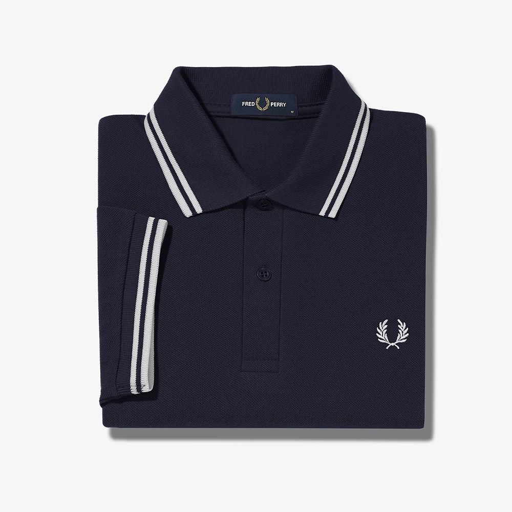 AFPM2413600-238 Fred Perry M3600 Twin Tipped Fred Perry Shirt Navy/White - #5