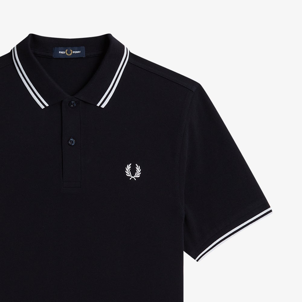 AFPM2413600-238 Fred Perry M3600 Twin Tipped Fred Perry Shirt Navy/White - #4