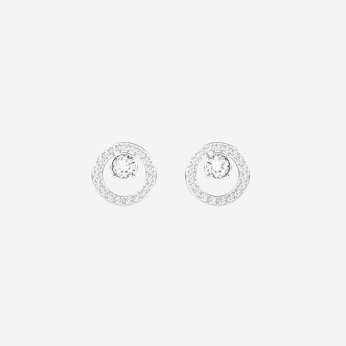 (W) Swarovski Creativity Stud Earrings White Rhodium Plated 상세 이미지 1