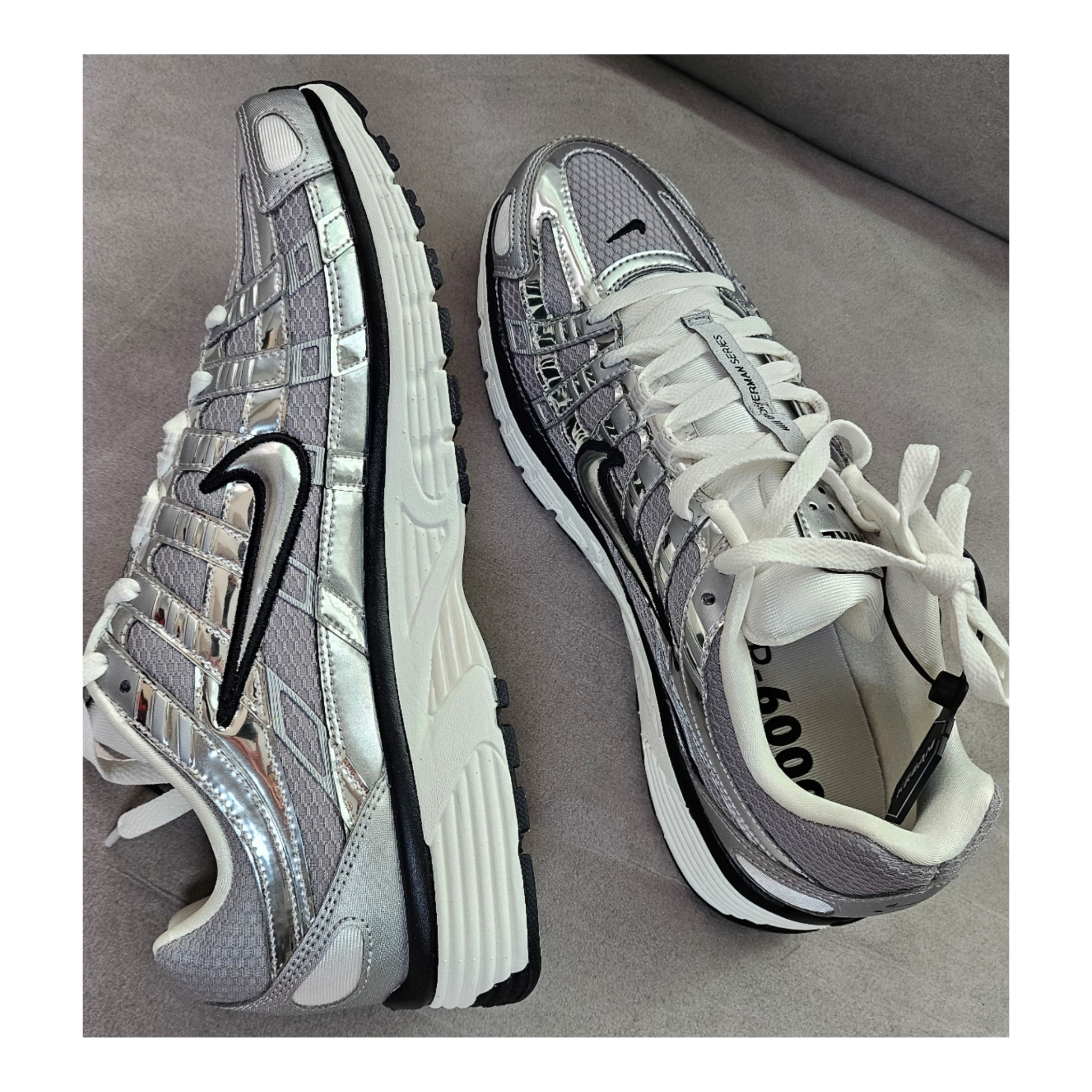 Nike P-6000 Metallic Silver 착용 스타일 - 1