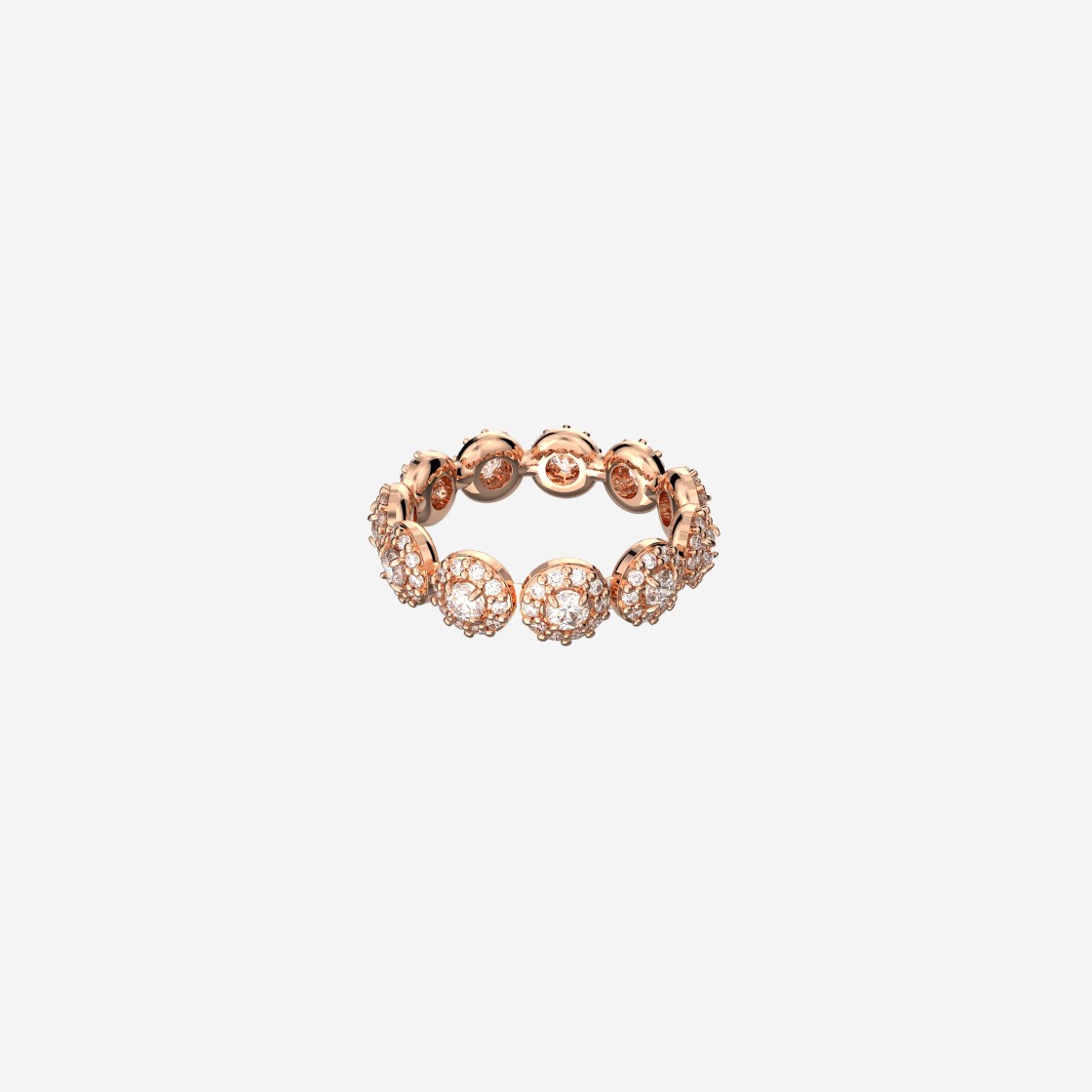 (W) Swarovski Constella Ring Round Cut Pave White Rose Gold Plated 상세 이미지 1