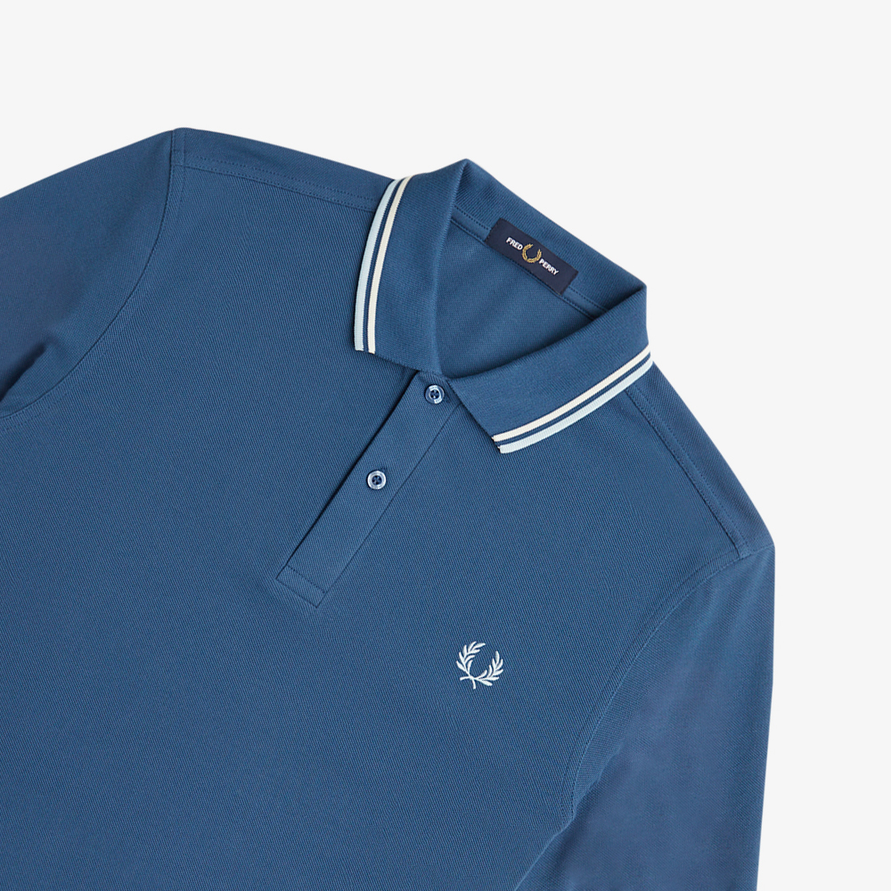 프레드페리 M3600 트윈 팁 프레드페리 셔츠 미드나잇블루/에크루/라이트아이스(Fred Perry M3600 Twin Tipped Fred Perry Shirt Midnight Blue/Ecru/Light Ice) - 3