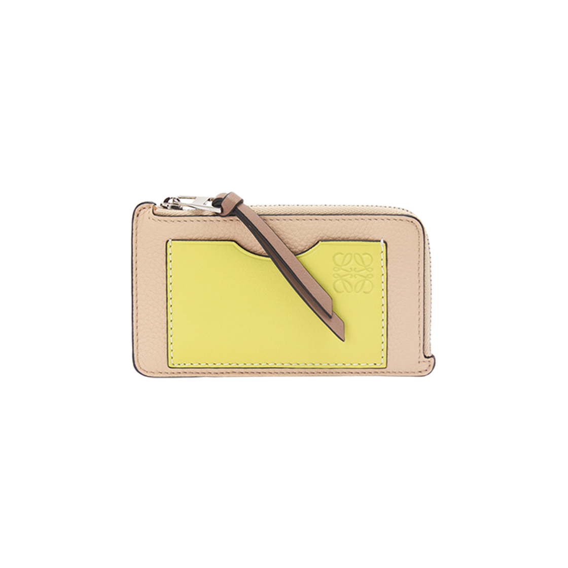 Loewe Coin Card Holder In Soft Grained Calfskin Nude Citronelle 상세 이미지 1