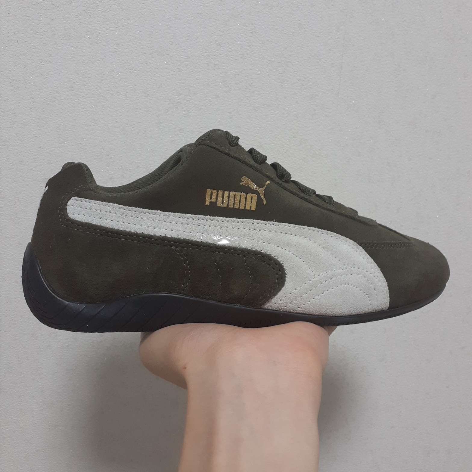 Puma Speedcat OG Sparco Forest Night Puma White 착용 스타일