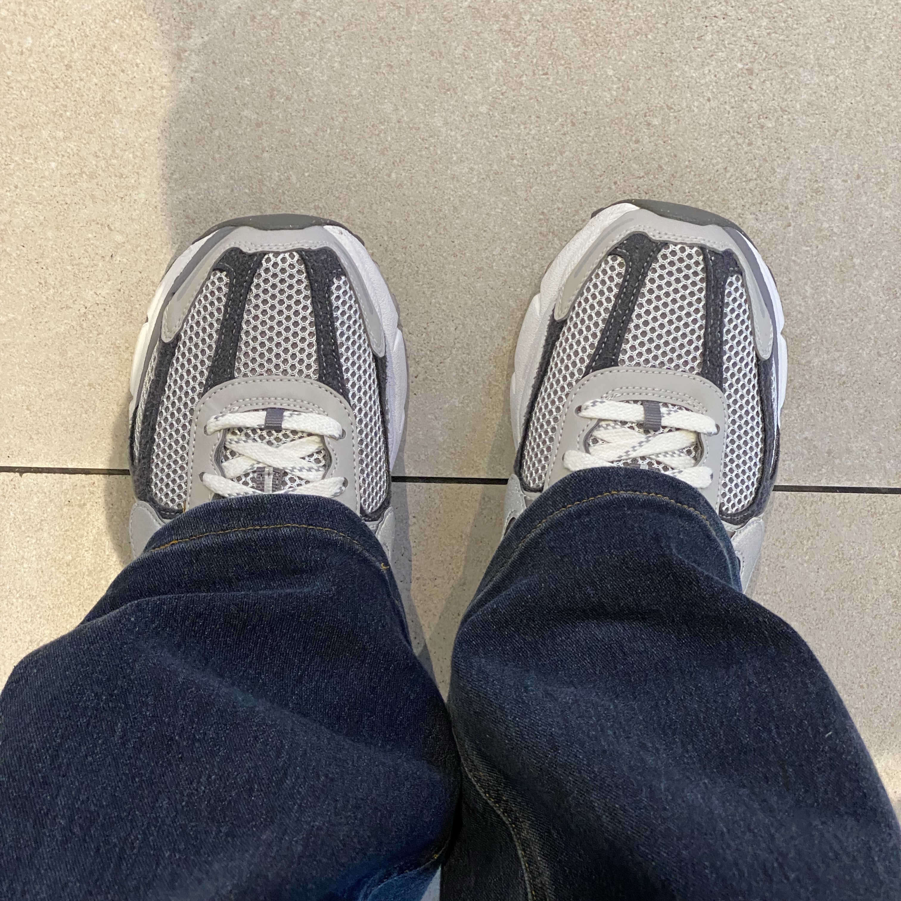 Nike Zoom Vomero 5 PRM Light Iron Ore and Flat Fewter 착용 스타일 - 1