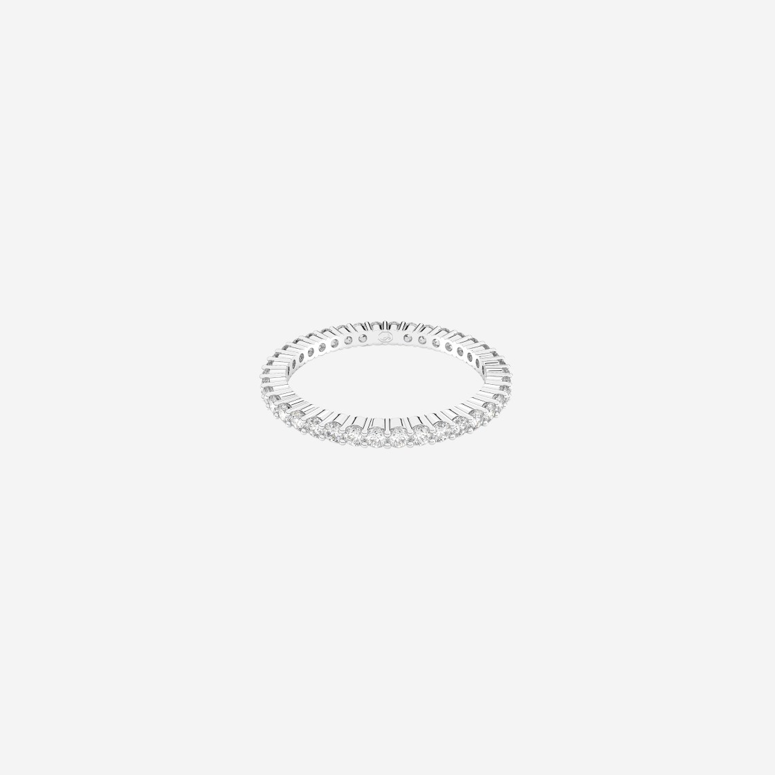 (W) Swarovski Vittore Ring Round Cut White Silver Finish 상세 이미지 1