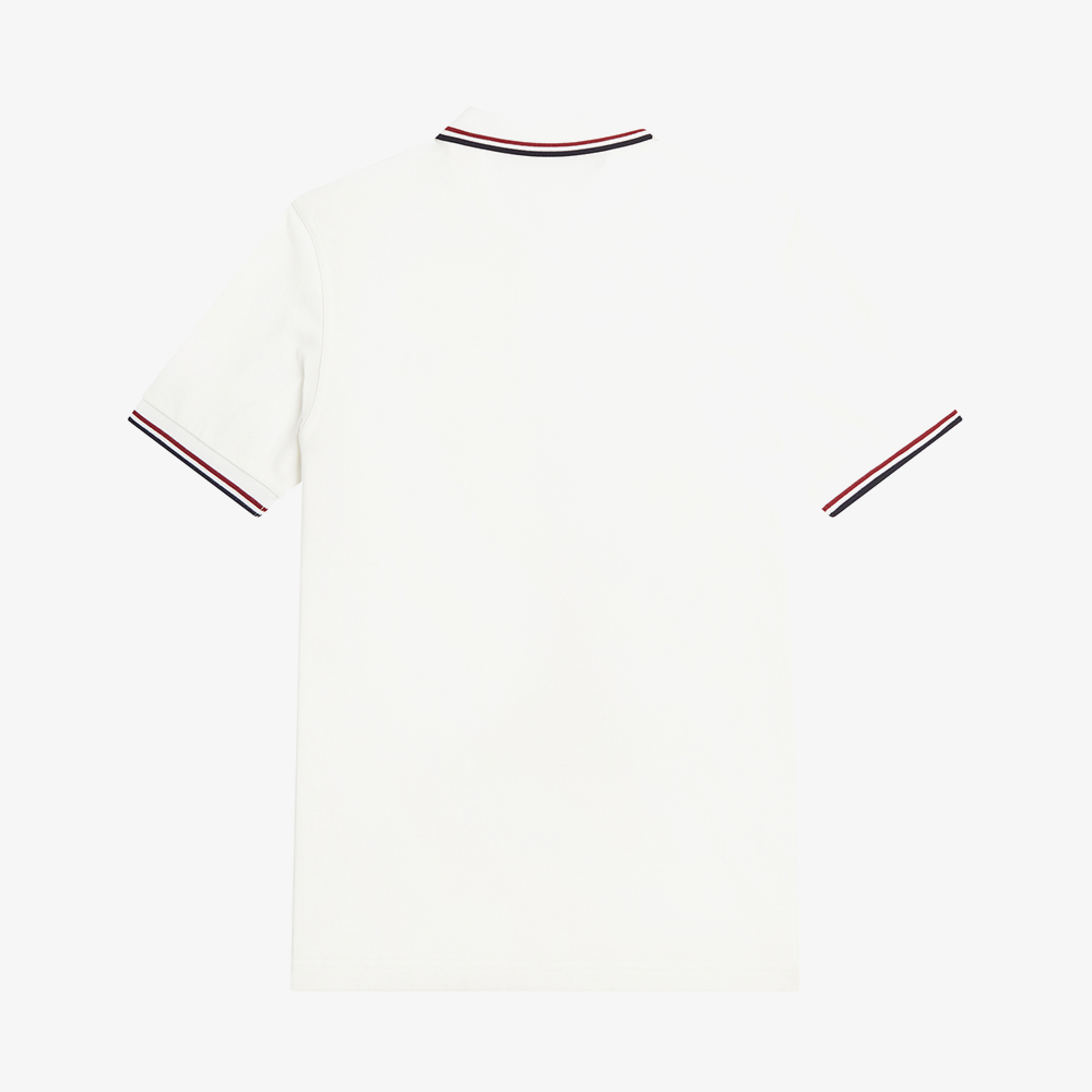 프레드페리 M3600 트윈 팁 프레드페리 셔츠 스노우화이트/번트레드/네이비(Fred Perry M3600 Twin Tipped Fred Perry Shirt Snow White/Burnt Red/Navy) - 2