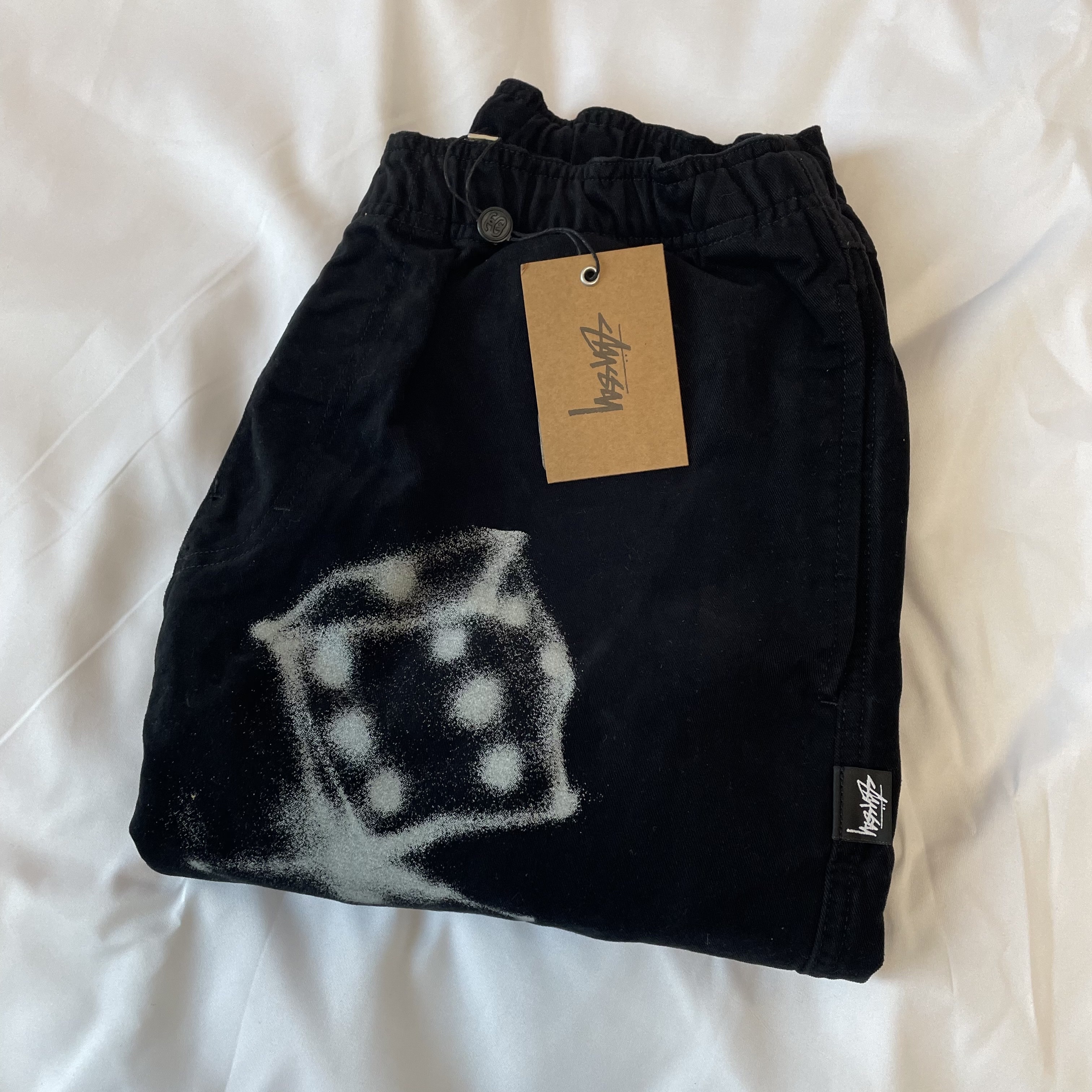 Stussy Airbrush Icon Beach Pants Black 착용 스타일