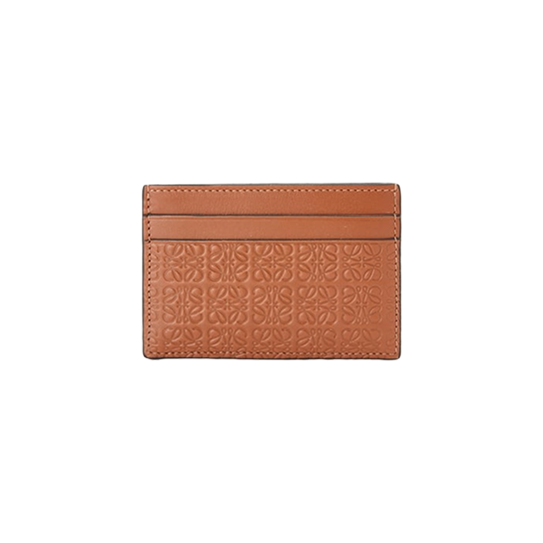 Loewe Repeat Plain Card Holder In Embossed Silk Calfskin Tan 상세 이미지 1