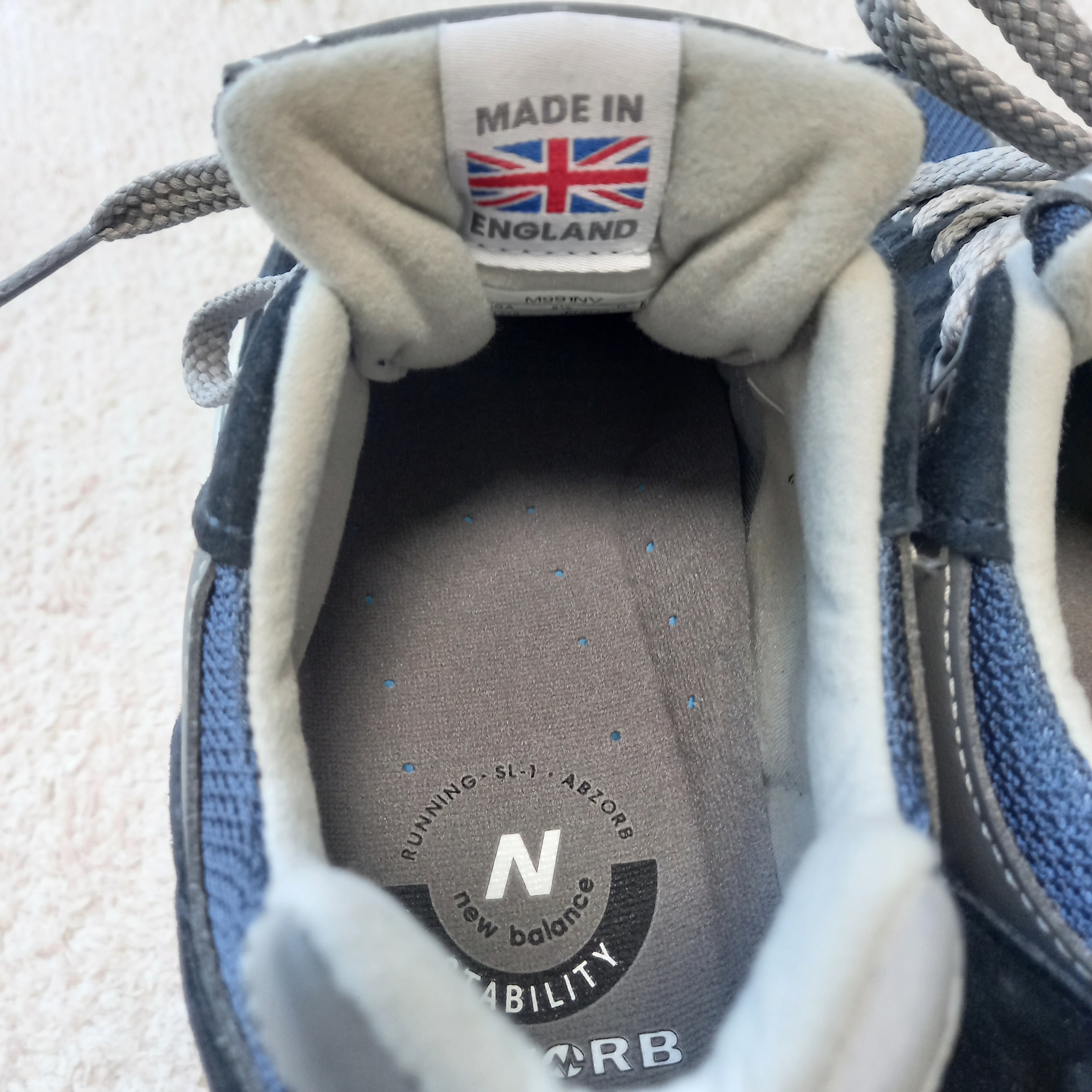 New Balance 991 Made in UK Navy, Stussy Small Stock Crew Socks White (3 Pack) 착용 스타일 - 6