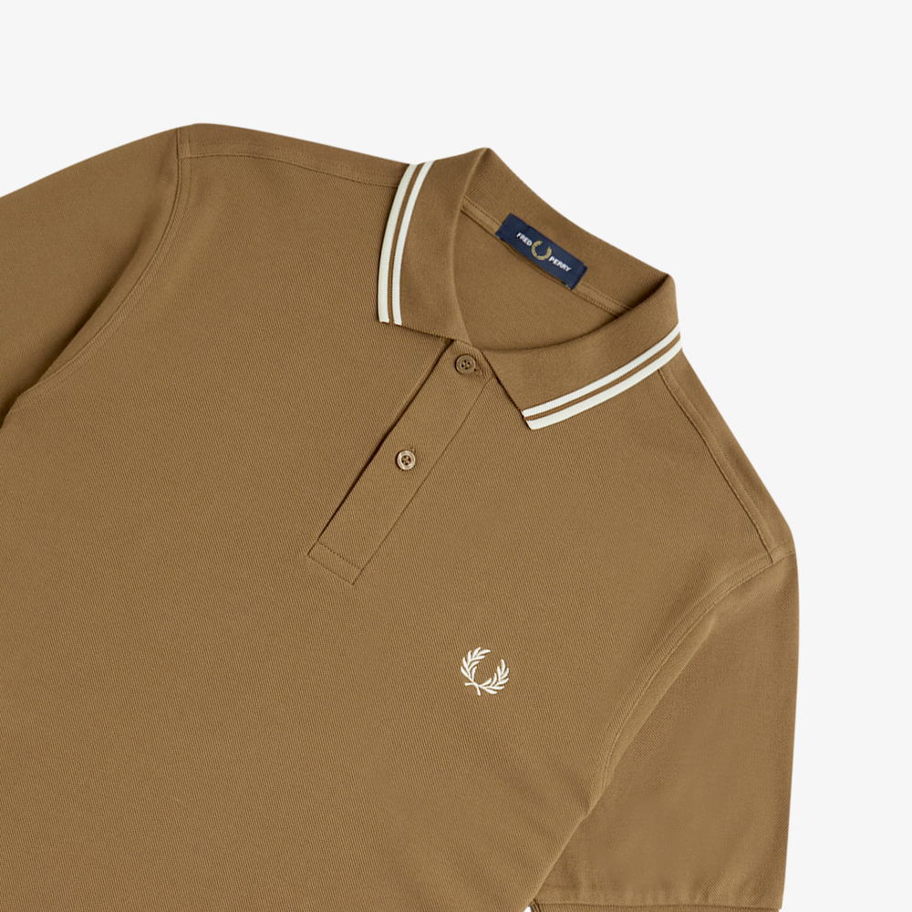 프레드페리 M3600 트윈 팁 프레드페리 셔츠 쉐이드스톤/스노우화이트/에크루(Fred Perry M3600 Twin Tipped Fred Perry Shirt Shaded Stone/Snow White/Ecru) - 3