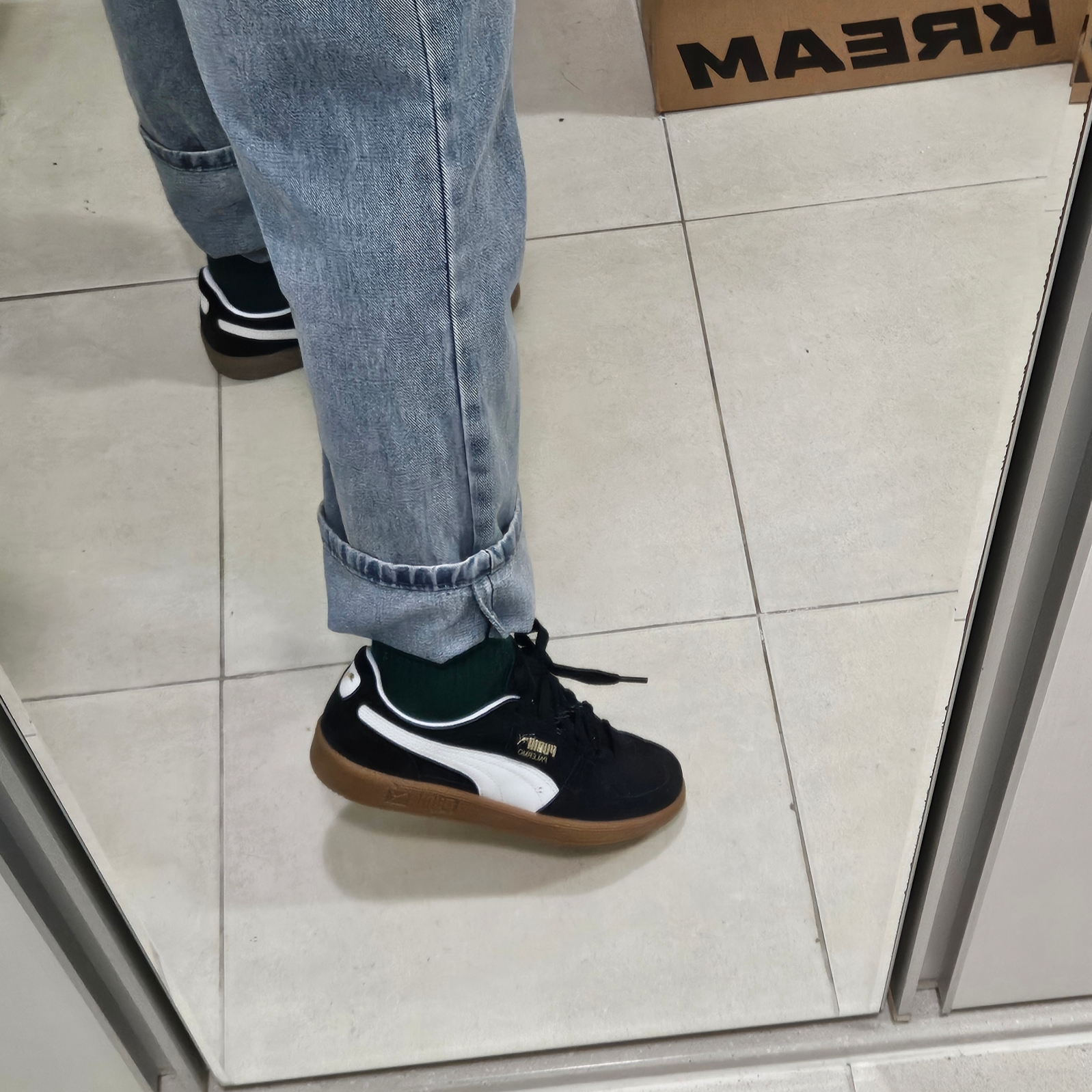 Puma Palermo Black White 착용 스타일 - 3
