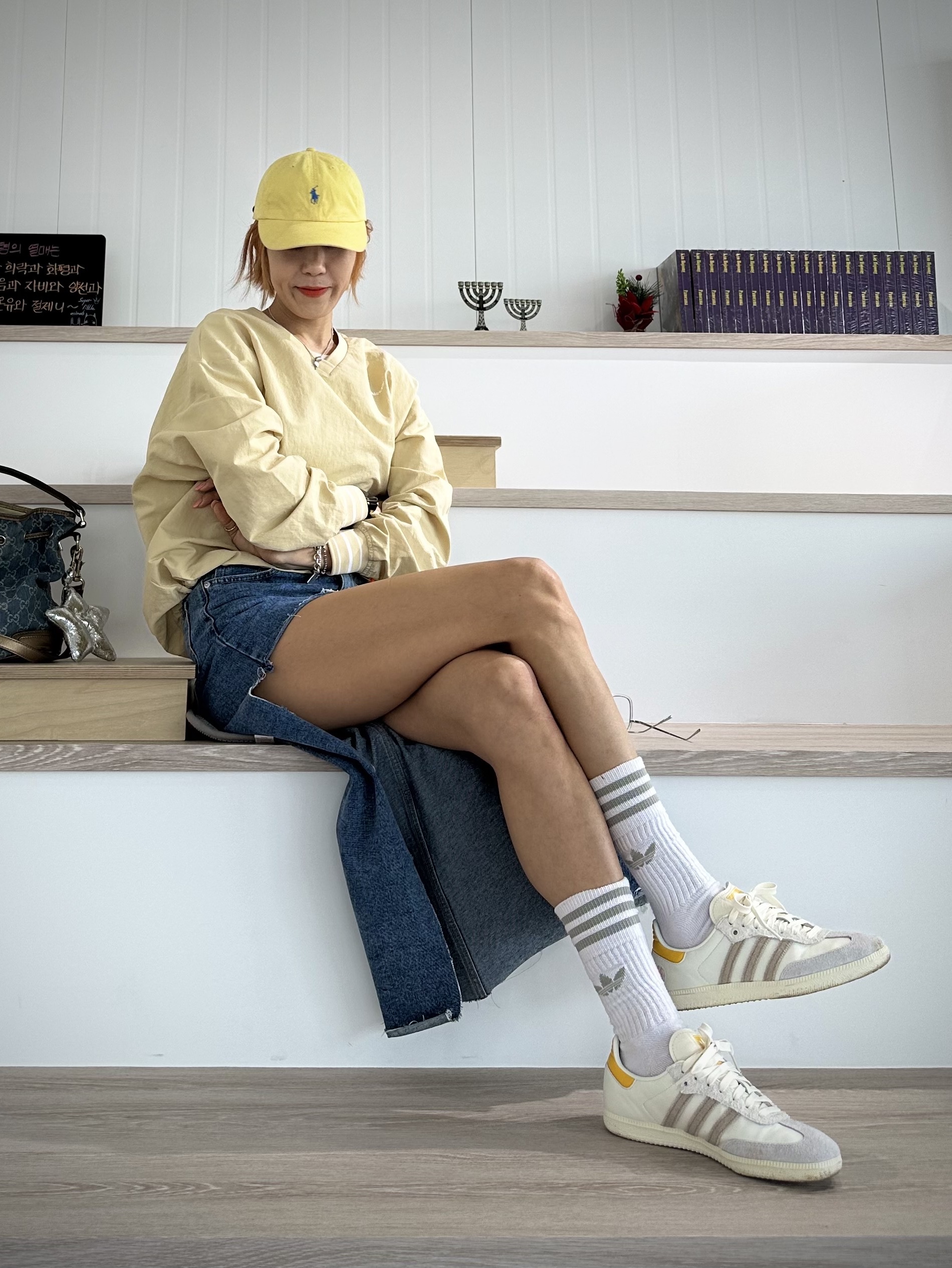 Adidas x Kasina Samba Consortium Cup Off White Trace Khaki, Polo Ralph Lauren Cotton Chino Ball Cap Yellow 착용 스타일 - 2