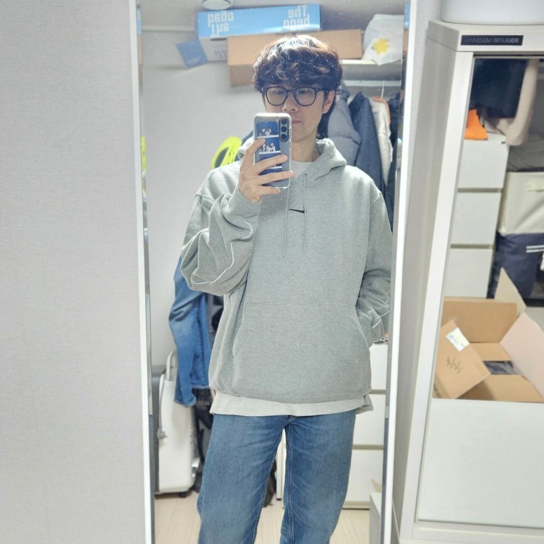 Nike x Drake Nocta Fleece Hoodie Dark Grey Heather (FN7659-063) 착용 스타일