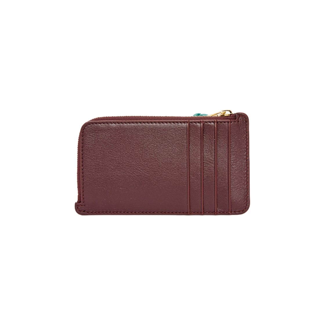 Loewe Knot Coin Card Holder In Shiny Nappa Calfskin Burgundy Emerald 상세 이미지 2