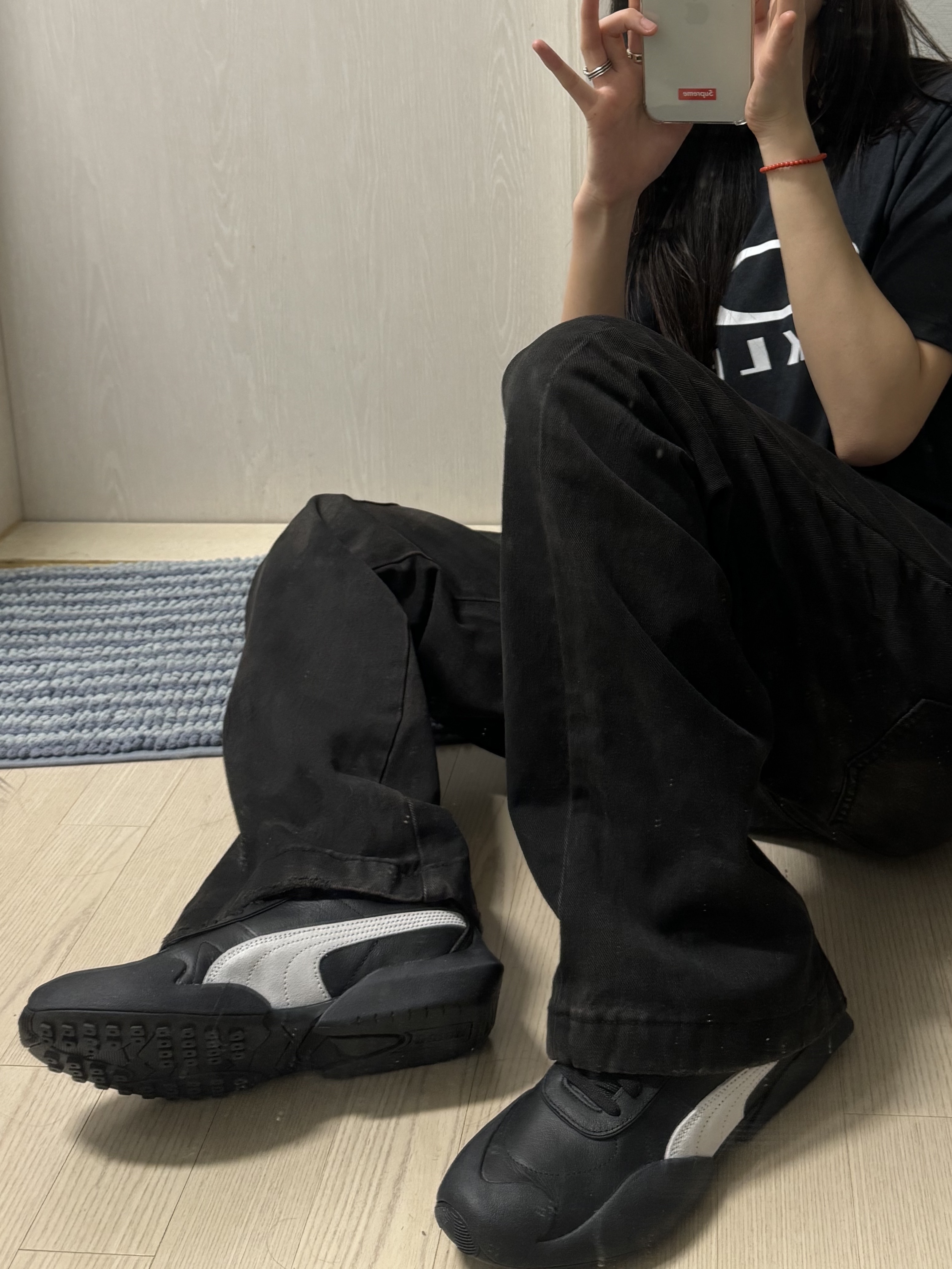Puma Vaderon Clean Black White 착용 스타일 - 4