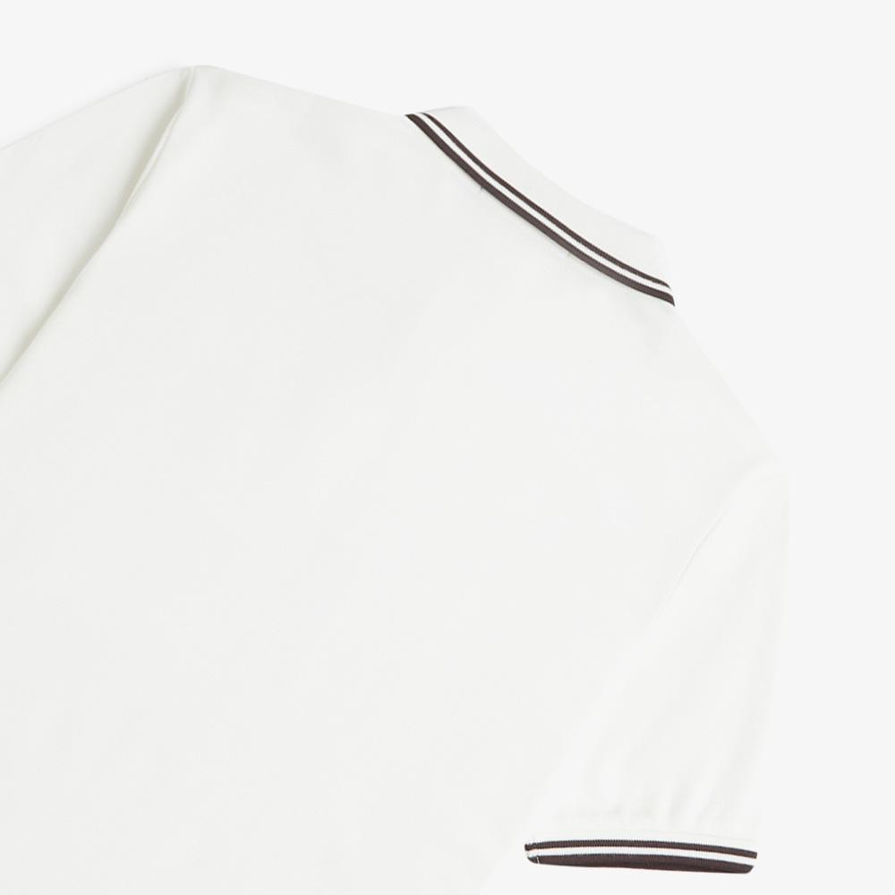 프레드페리 G3600 트윈 팁 프레드페리 셔츠 스노우화이트/캐링턴로드브릭(Fred Perry Womens G3600 Twin Tipped Fred Perry Shirt Snow White/Carrington Road Brick) - 4