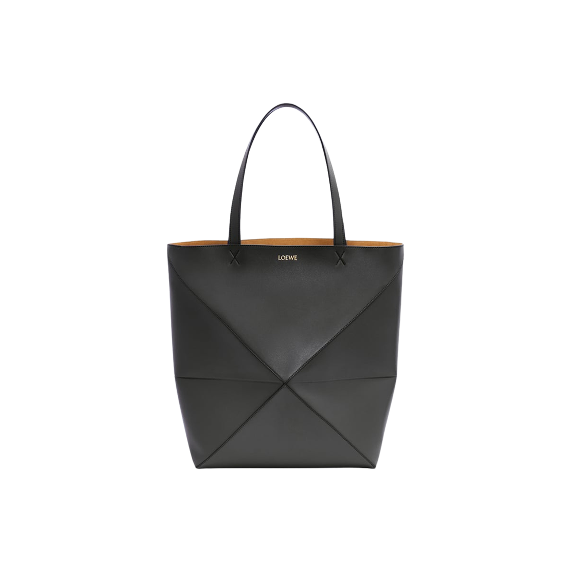 Loewe Large Puzzle Fold Tote In Shiny Calfskin Black 상세 이미지 1