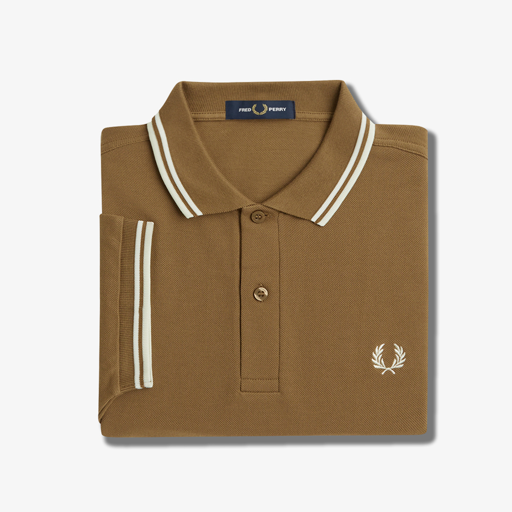 프레드페리 M3600 트윈 팁 프레드페리 셔츠 쉐이드스톤/스노우화이트/에크루(Fred Perry M3600 Twin Tipped Fred Perry Shirt Shaded Stone/Snow White/Ecru) - 5