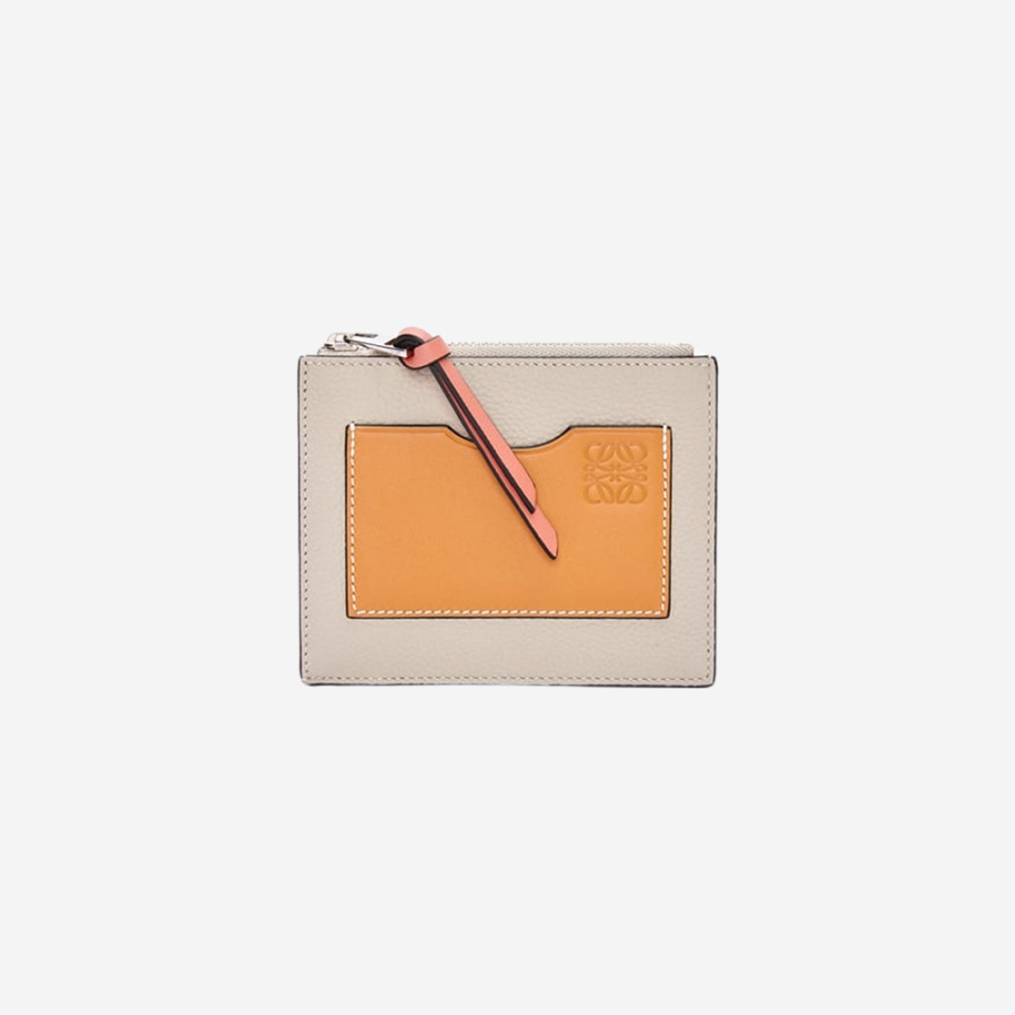 Loewe Large Coin Card Holder In Soft Grained Calfskin Light Oat Honey 상세 이미지 1