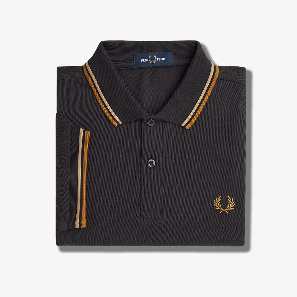 프레드페리 M3600 트윈 팁 프레드페리 셔츠 앵커그레이/웜스톤/다크카라멜(Fred Perry M3600 Twin Tipped Fred Perry Shirt Anchor Grey/Warm Stone/Dark Caramel) - 5