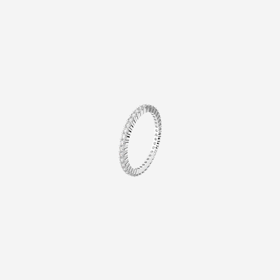 (W) Swarovski Vittore Ring Round Cut White Silver Finish 상세 이미지 3