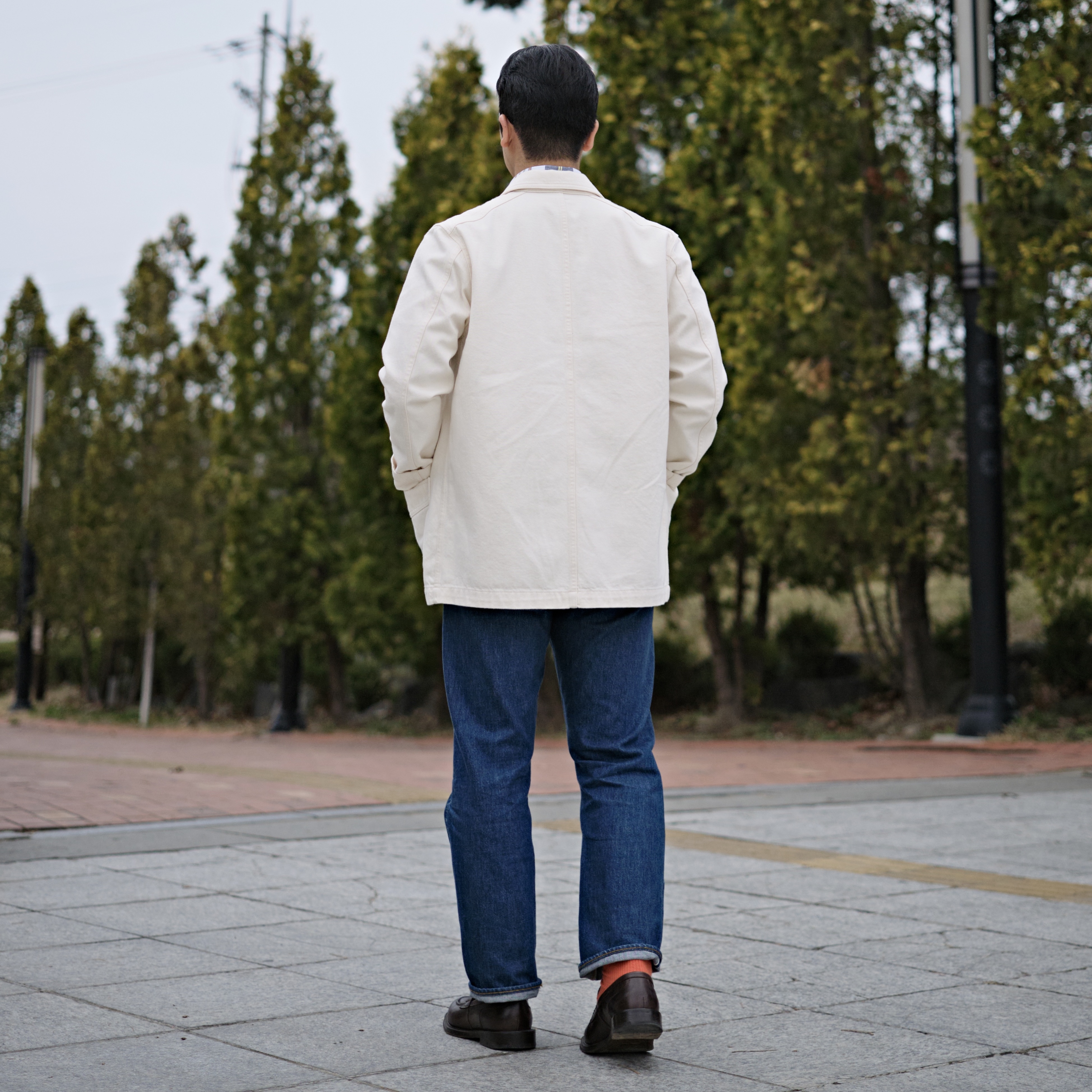 Fullcount 1102 Straight Denim That Thing Indigo Blue 착용 스타일 - 4