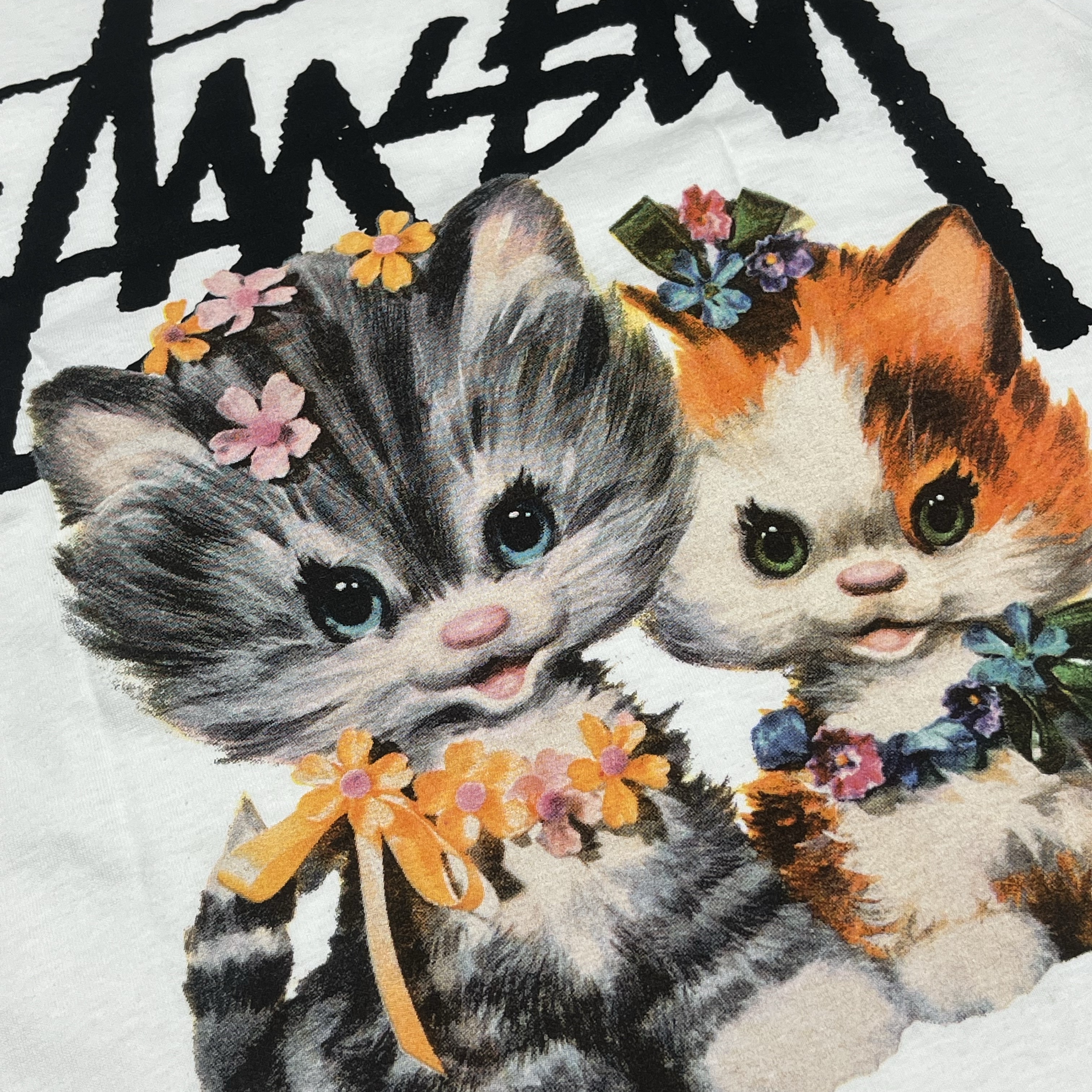 Stussy Kittens T-Shirt White 착용 스타일