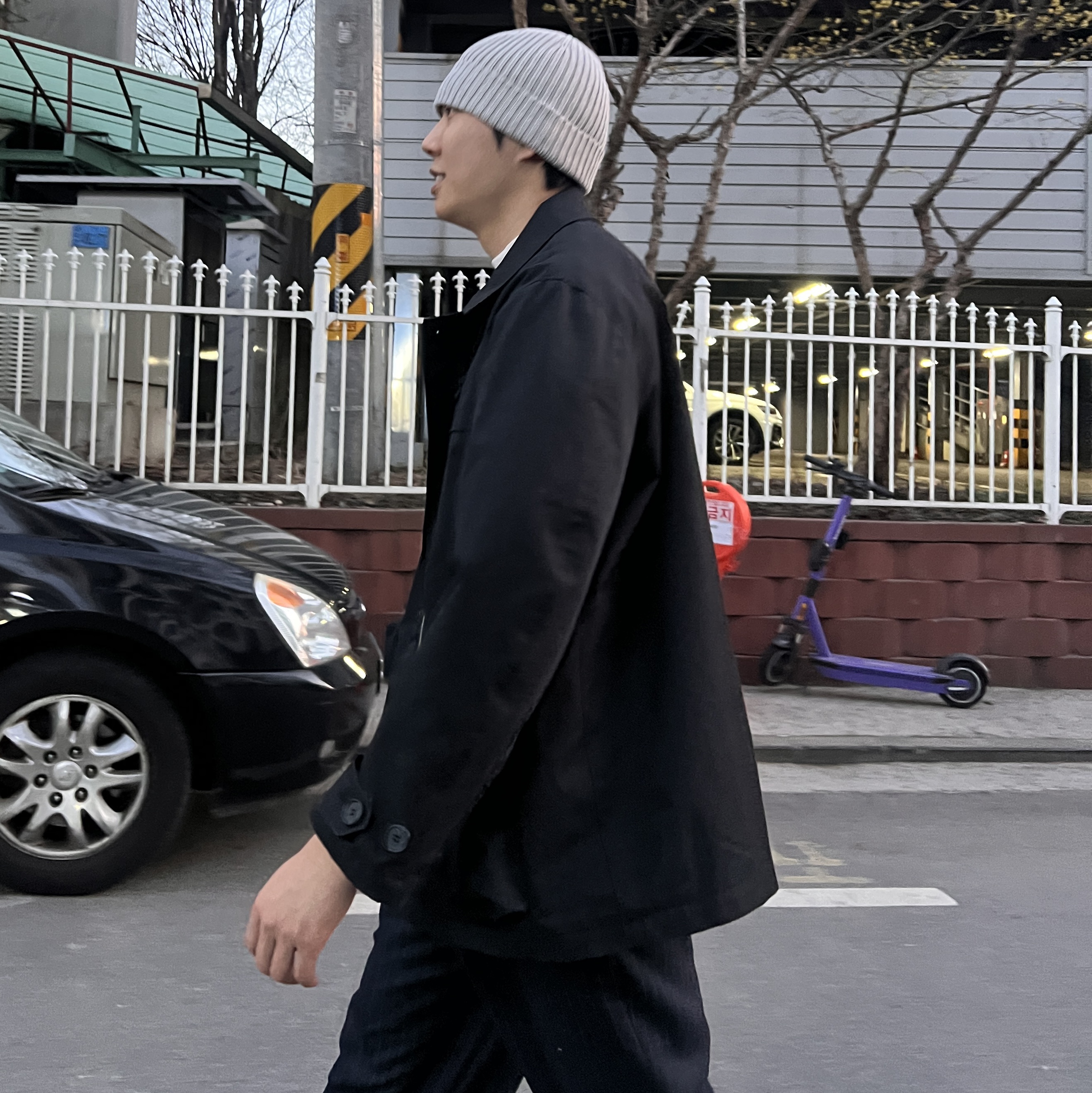 Nocle Eric Traveller Jacket Black 착용 스타일