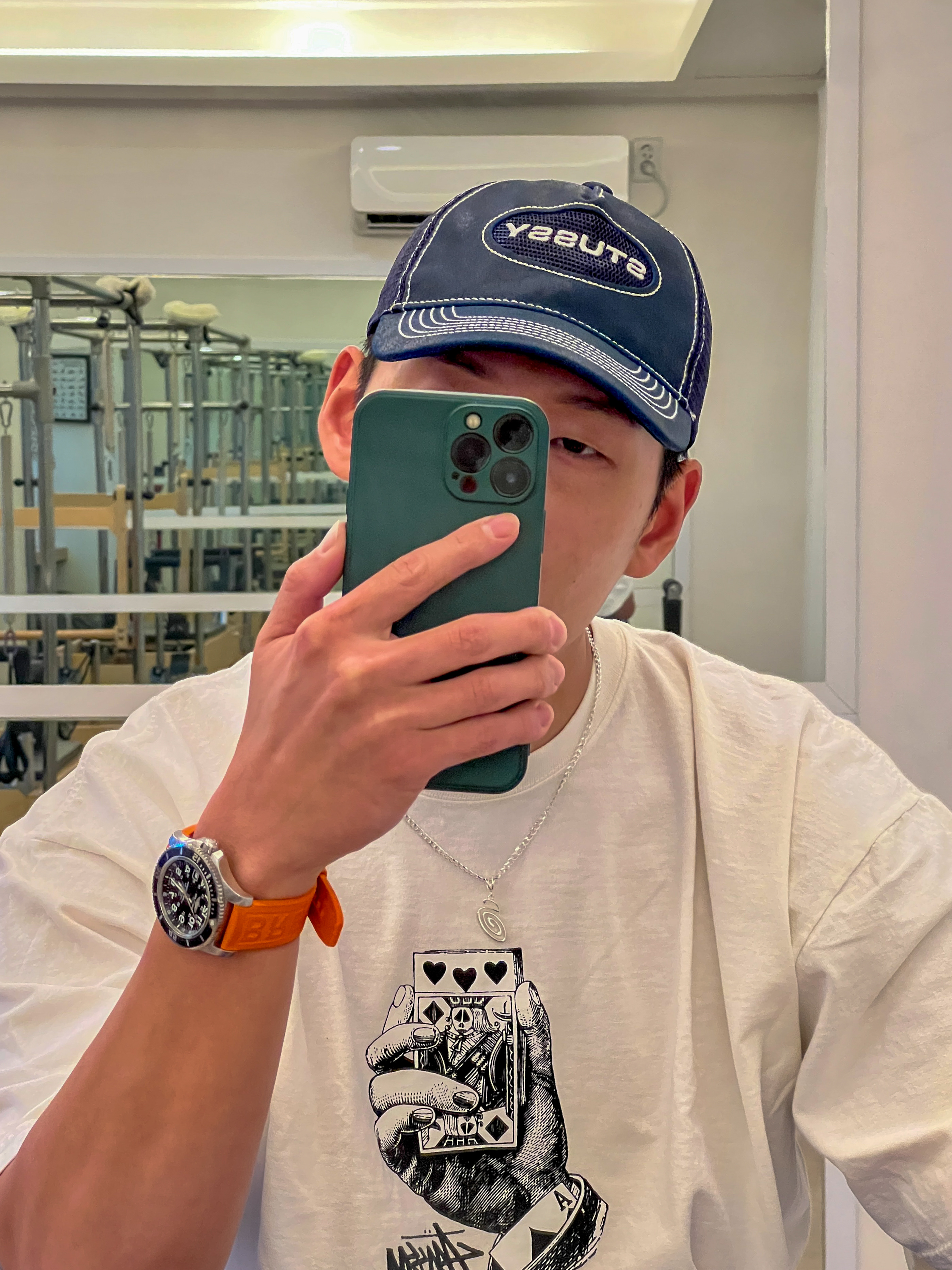 Stussy All Bets Off Pigment Dyed T-Shirt Natural, Stussy Swirly S Chain Sterling Silver 착용 스타일