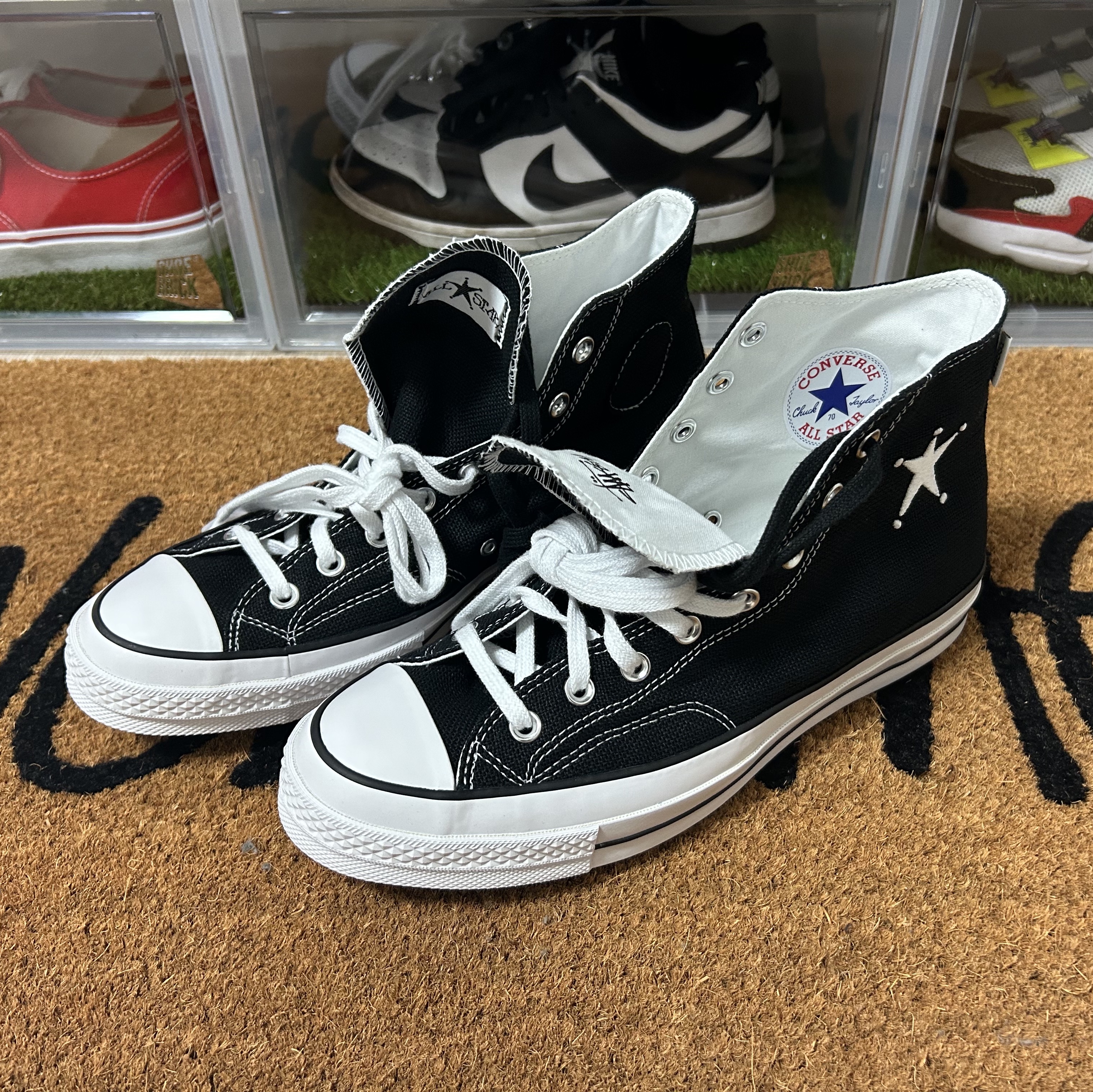Converse x Stussy Chuck 70 High Black 착용 스타일