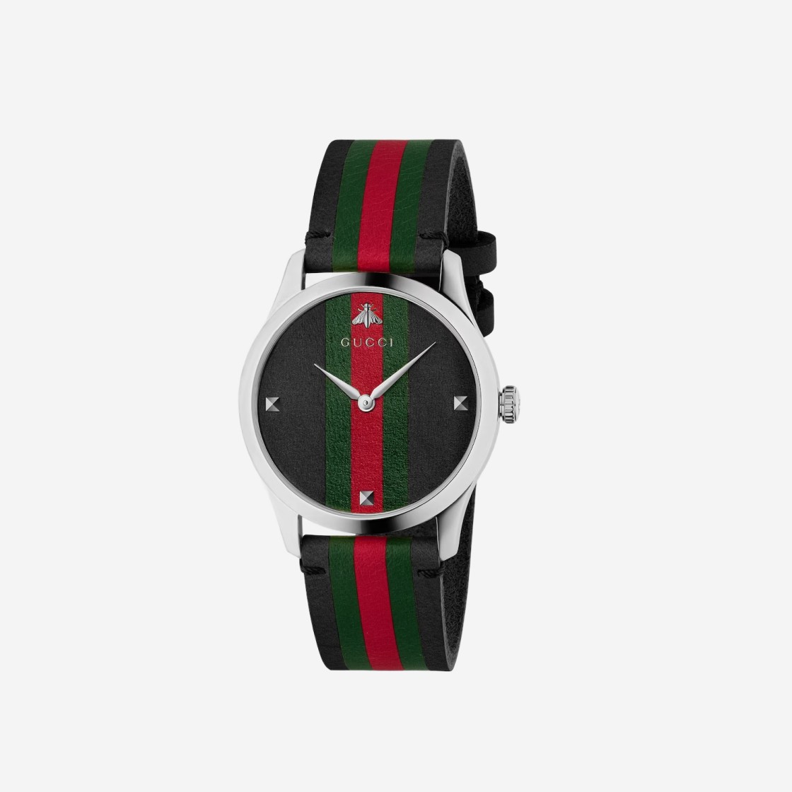 Gucci G-Timeless Quartz 38mm Leather Black Green Red Black 상세 이미지 1