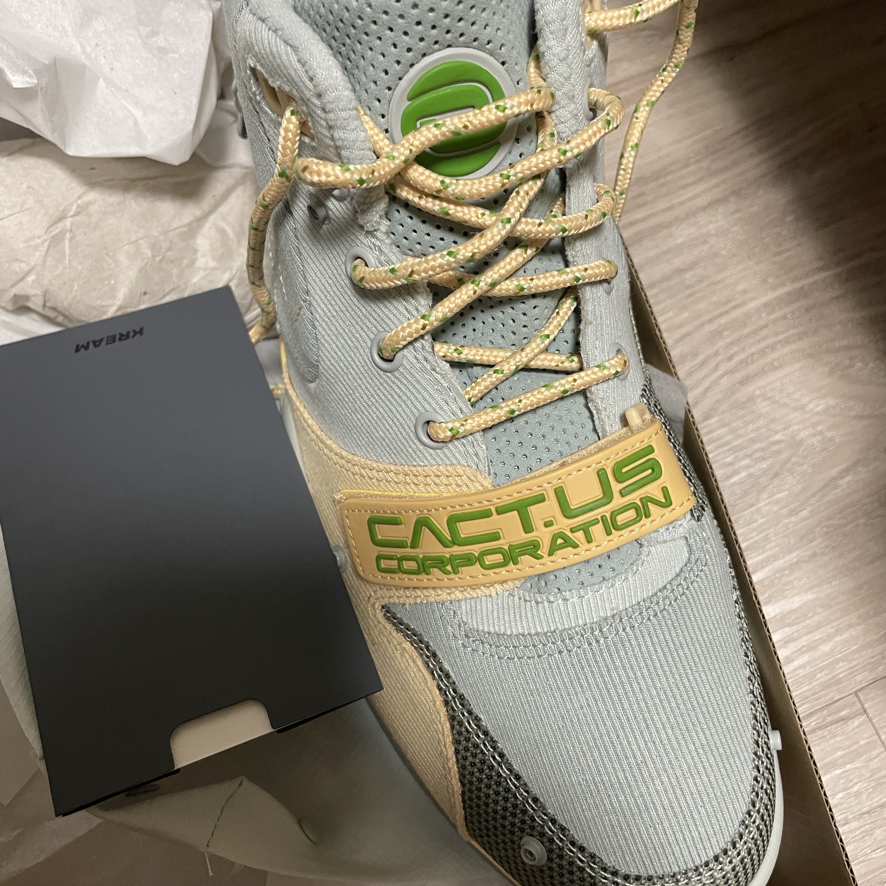 Nike x Travis Scott Nike Air Trainer 1 Grey Haze and Dusty Sage 착용 스타일