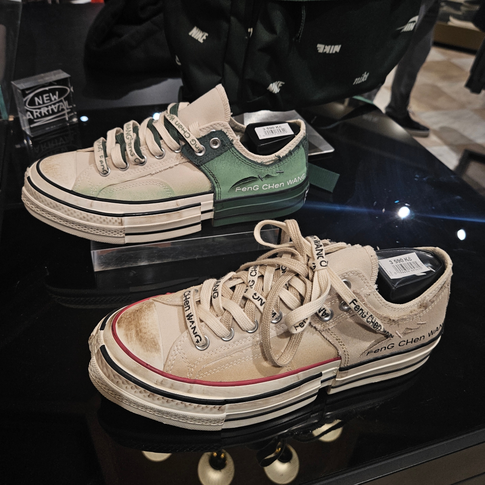 Converse x Feng Chen Wang Chuck 70 Ox 2-in-1 Myrtle, Converse x Feng Chen Wang Chuck 70 Ox 2-in-1 Brown Rice 착용 스타일